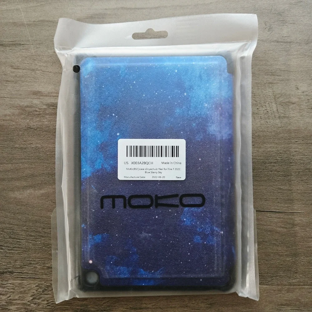 Moko Galaxy Starry Sky Case for Amazon Fire 7 2022 Tablet Cover Folio